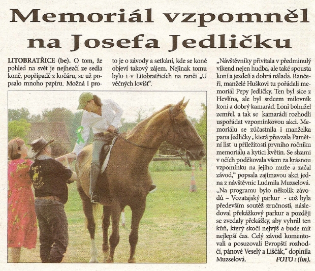 Memoriál vzpomněl na Josefa Jedličku – Znojemský týden, 5.9.2011