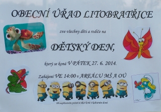 Pozvánka na Dětský den v Litobratřicích 27. 6. 2014 - 1