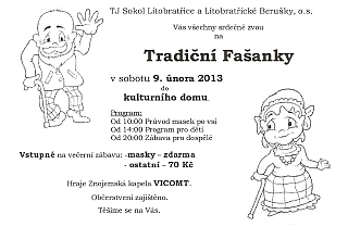 Pozvánka na Tradiční Fašanky v Litobratřicích 9. 2. 2013