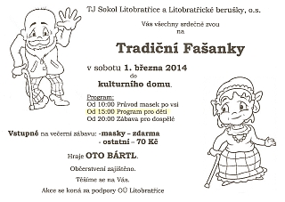 Pozvánka na Tradiční Fašanky v Litobratřicích 1. 3. 2014