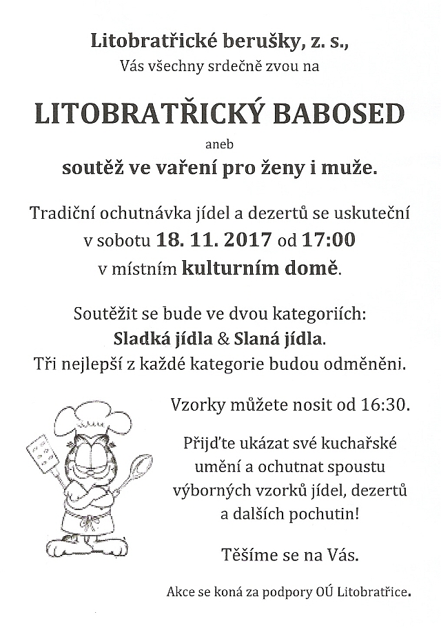 Pozvánka na Litobratřický babosed 18. 11. 2017