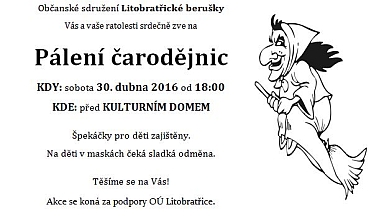 Pozvnka na Plen arodjnic v Litobraticch 30. 4. 2016