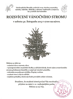 Pozvnka na Rozsvcen vnonho stromu v Litobraticch 30. 11. 2013