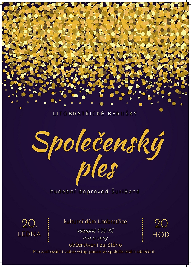 Pozvánka na Společenský ples v Litobratřicích – sobota 20. 1. 2018